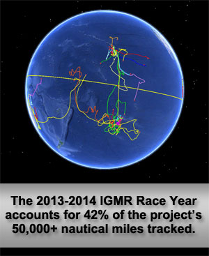 The 2013-2014 IGMR Race Year accounts for 42% of the project's 50,000+ nautical miles tracked.